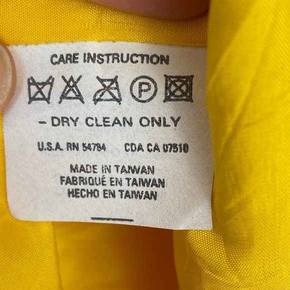 90’s EMANUEL UNGARO Yellow Double Breasted Pea Coat Jacket L - Picture 6 of 12
